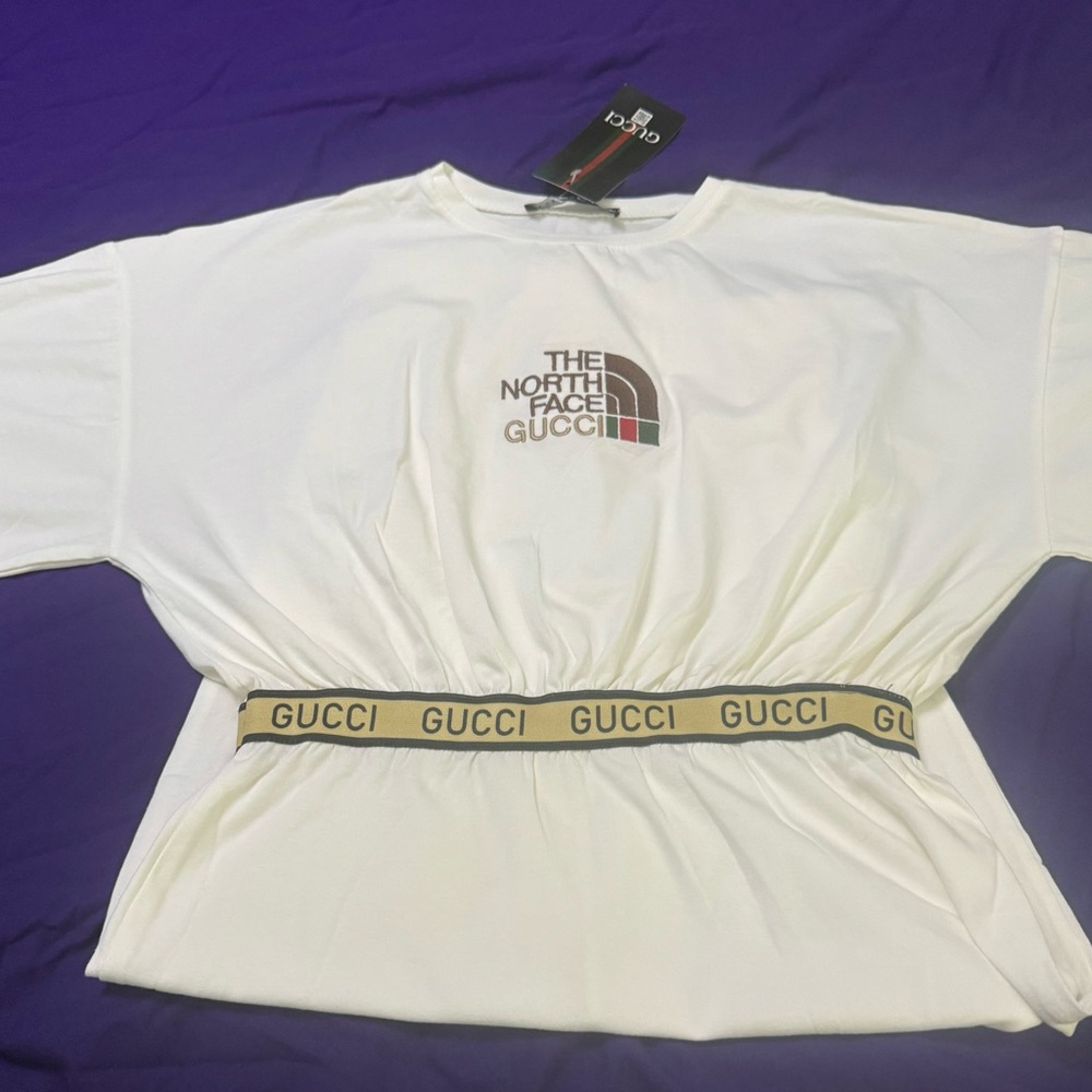 The North Face -Gucci Cream T-Shirt dress with Logo size M-L